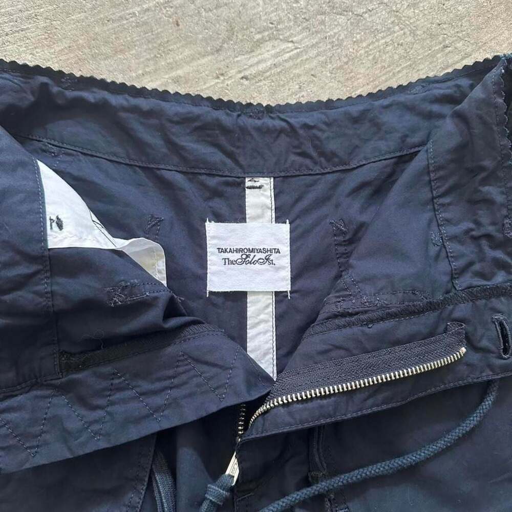 Takahiro Miyashita TheSoloist Navy Cotton Utility Shorts